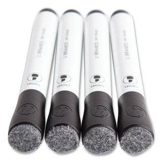 U Brands Chisel Tip Low-Odor Dry-Erase Markers with Erasers, Broad Chisel Tip, Black, Dozen (UBR2925U0112)