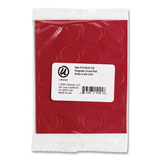 U Brands Heavy-Duty Board Magnets, Circles, Red, 0.75", 24/Pack (UBRFM1604)