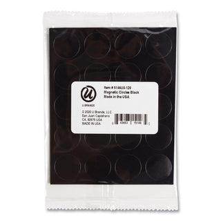 U Brands Heavy-Duty Board Magnets, Circles, Black, 0.75", 24/Pack (UBRFM1605)
