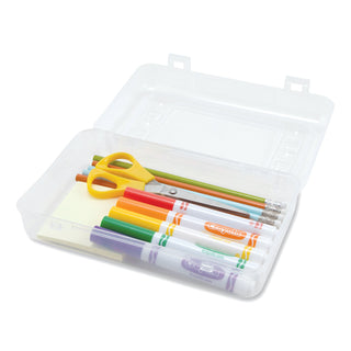 Advantus Gem Polypropylene Pencil Box with Lid, Clear, 8 1/2 x 5 1/4 x 2 1/2 (AVT34104)