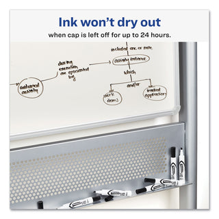 Avery® MARKS A LOT Desk-Style Dry Erase Marker, Broad Chisel Tip, Black, Dozen (AVE24408)