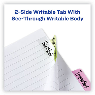 Avery® Ultra Tabs Repositionable Margin Tabs, 1/5-Cut Tabs, Assorted Pastels, 2.5" Wide, 48/Pack (AVE74867)