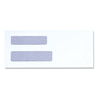 Universal® Double Window Business Envelope, #8 5/8, Square Flap, Gummed Closure, 3.63 x 8.88, White, 500/Box (UNV35213)