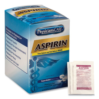 PhysiciansCare® Aspirin Medication, Two-Pack, 50 Packs/Box (ACM90014)