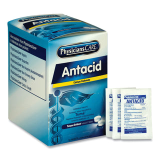 PhysiciansCare® Antacid Calcium Carbonate Medication, Two-Pack, 50 Packs/Box (ACM90089)