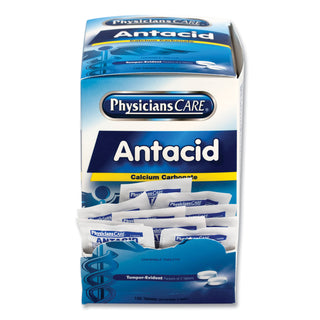 PhysiciansCare® Antacid Calcium Carbonate Medication, Two-Pack, 50 Packs/Box (ACM90089)