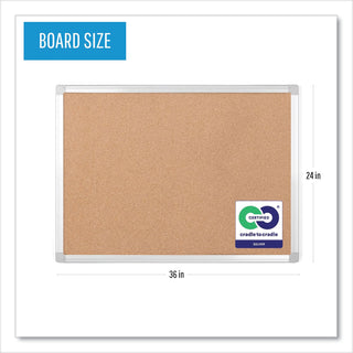MasterVision™ Earth Cork Board, 24 x 36, Aluminum Frame (BVCCA031790)