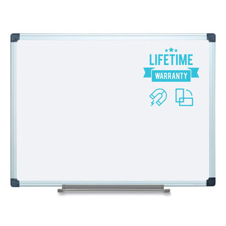 MasterVision™ Porcelain Value Dry Erase Board, 48 x 96, White, Aluminum Frame (BVCCR1501170MV)