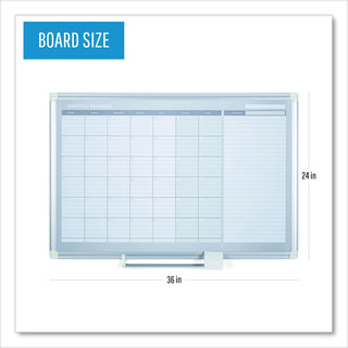 MasterVision™ Monthly Planner, 36x24, Silver Frame (BVCGA0397830)