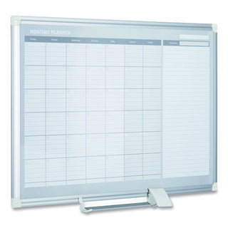 MasterVision™ Monthly Planner, 48x36, Silver Frame (BVCGA0597830)