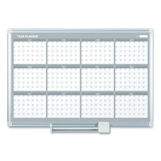 MasterVision™ 12 Month Year Planner, 36x24, Aluminum Frame (BVCGA03106830)