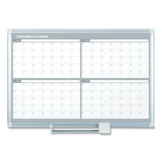 MasterVision™ 4 Month Planner, 48x36, White/Silver (BVCGA05105830)