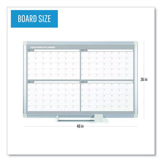 MasterVision™ 4 Month Planner, 48x36, White/Silver (BVCGA05105830)
