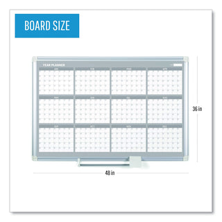 MasterVision™ 12 Month Planner, 48x36, Aluminum Frame (BVCGA05106830)