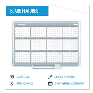 MasterVision™ 12 Month Planner, 48x36, Aluminum Frame (BVCGA05106830)