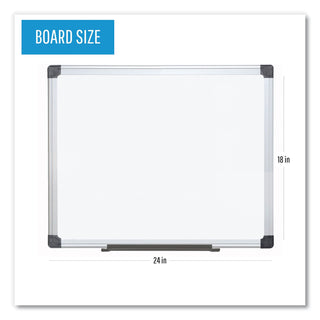 MasterVision™ Value Lacquered Steel Magnetic Dry Erase Board, 18 x 24, White, Aluminum (BVCMA0207170)
