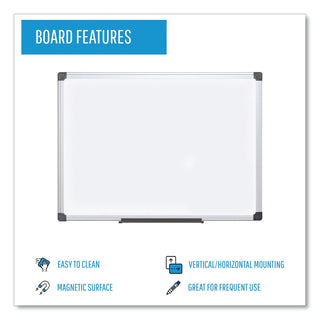 MasterVision™ Value Lacquered Steel Magnetic Dry Erase Board, 18 x 24, White, Aluminum (BVCMA0207170)