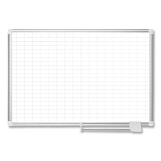 MasterVision™ Grid Planning Board, 1 x 2 Grid, 72 x 48, White/Silver (BVCMA2792830)