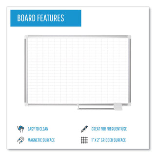 MasterVision™ Grid Planning Board, 1 x 2 Grid, 72 x 48, White/Silver (BVCMA2792830)