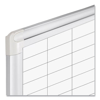 MasterVision™ Grid Planning Board, 1 x 2 Grid, 72 x 48, White/Silver (BVCMA2792830)