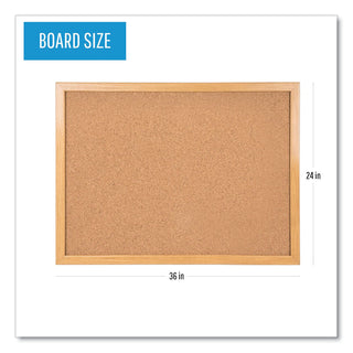 MasterVision™ Value Cork Bulletin Board with Oak Frame, 24 x 36, Natural (BVCMC070014231)