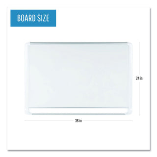 MasterVision™ Lacquered steel magnetic dry erase board, 24 x 36, Silver/White (BVCMVI030205)