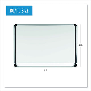 MasterVision™ Lacquered steel magnetic dry erase board, 36 x 48, Silver/Black (BVCMVI050201)