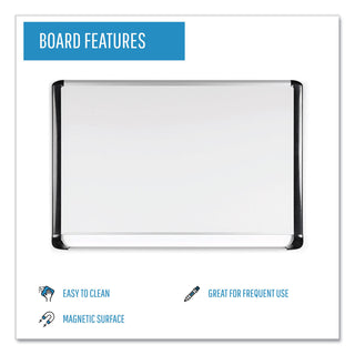 MasterVision™ Lacquered steel magnetic dry erase board, 36 x 48, Silver/Black (BVCMVI050201)