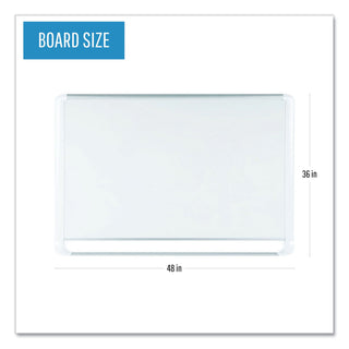 MasterVision™ Lacquered steel magnetic dry erase board, 36 x 48, Silver/White (BVCMVI050205)