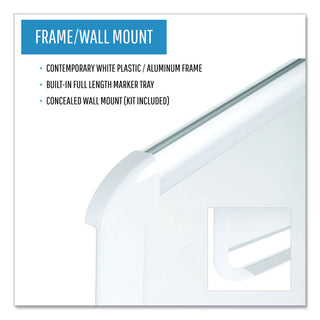MasterVision™ Lacquered steel magnetic dry erase board, 36 x 48, Silver/White (BVCMVI050205)