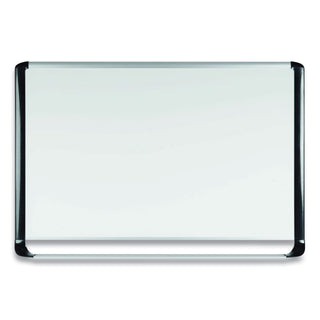 MasterVision™ Lacquered steel magnetic dry erase board, 48 x 72, Silver/Black (BVCMVI270201)