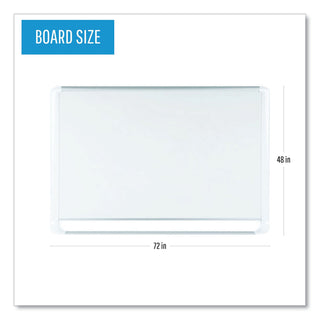 MasterVision™ Lacquered steel magnetic dry erase board, 48 x 72, Silver/White (BVCMVI270205)