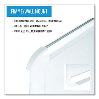MasterVision™ Lacquered steel magnetic dry erase board, 48 x 72, Silver/White (BVCMVI270205)