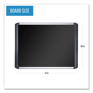 MasterVision™ Black fabric bulletin board, 48 x 72, Silver/Black (BVCMVI270301)