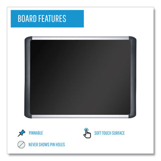 MasterVision™ Black fabric bulletin board, 48 x 72, Silver/Black (BVCMVI270301)