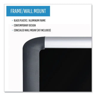 MasterVision™ Black fabric bulletin board, 48 x 72, Silver/Black (BVCMVI270301)
