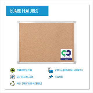 MasterVision™ Earth Cork Board, 18x24, Aluminum Frame (BVCCA021790)