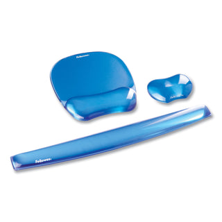 Fellowes® Gel Crystals Keyboard Wrist Rest, 18.5 x 2.25, Blue (FEL91137)