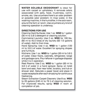 Big D Water-Soluble Deodorant, Lemon Scent, 1 gallon Bottles, 4/Carton (BGD1618)