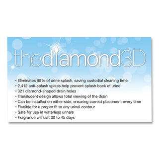 Big D Diamond 3D Urinal Screen, Melon Mist, Clear, 10/Pack, 6 Pack/Carton (BGD621CT)
