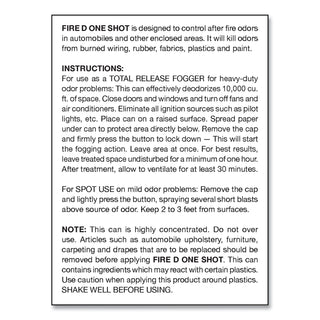 Big D Fire D One Shot Aerosol Fogger, Aerosol, 107639 Sq. ft., 5 fl oz (0.2 quart), Odor Neutralizer, CFC-free (BGD202)
