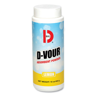 Big D D-Vour Absorbent Powder, Canister, Lemon, 16oz, 6/Carton (BGD166)