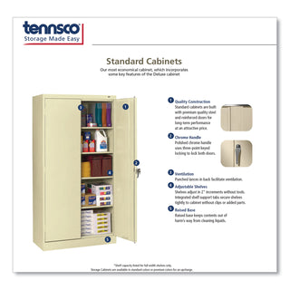 Tennsco 72" High Standard Cabinet (Assembled), 30 x 15 x 72, Putty (TNN7215CPY)