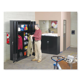 Tennsco Assembled Jumbo Steel Storage Cabinet, 48w x 18d x 78h, Black (TNNJ1878SUBK)