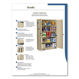 Tennsco Assembled Jumbo Steel Storage Cabinet, 48w x 18d x 78h, Black (TNNJ1878SUBK)