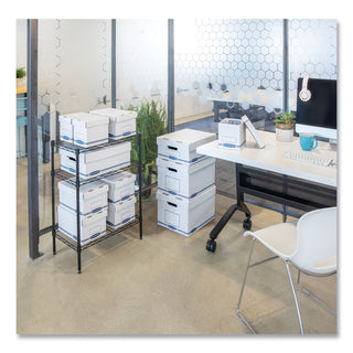 Bankers Box® Organizer Storage Boxes, X-Large, 12.75" x 16.5" x 10.5", White/Blue, 12/Carton (FEL4662401)
