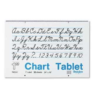 Pacon® Chart Tablets, 1" Presentation Rule, 24 x 16, 30 Sheets (PAC74630)