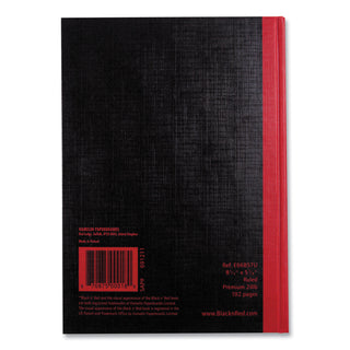 Black n' Red™ Casebound Notebooks, Wide/Legal Rule, Black Cover, 8.25 x 5.68, 96 Sheets (JDKE66857)