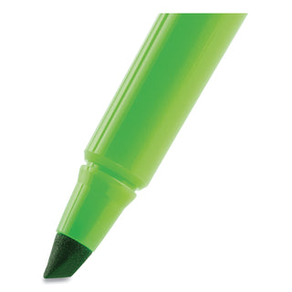 BIC® Brite Liner Highlighter, Chisel Tip, Fluorescent Green, Dozen (BICBL11GN)
