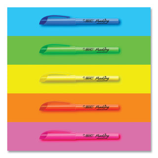 BIC® Brite Liner Highlighter, Chisel Tip, Fluorescent Orange, Dozen (BICBL11OE)